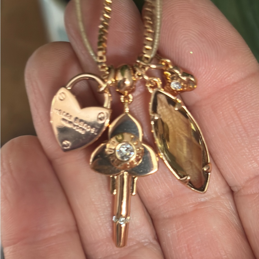 Henri Bendel Rose Gold Charm Necklace NWT - Picture 3 of 5
